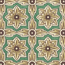 Green Geometric Renaissance Flower Print Italian Paper ~ Carta Varese Italy